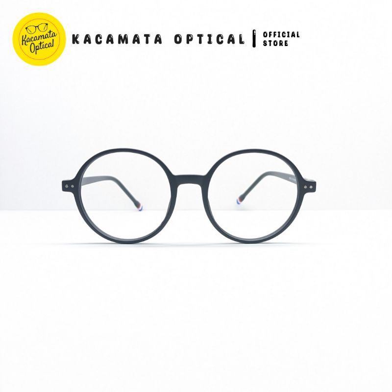KACAMATA OPTICAL - Frame KMO8378 Bulat Hitam Doff Plastik