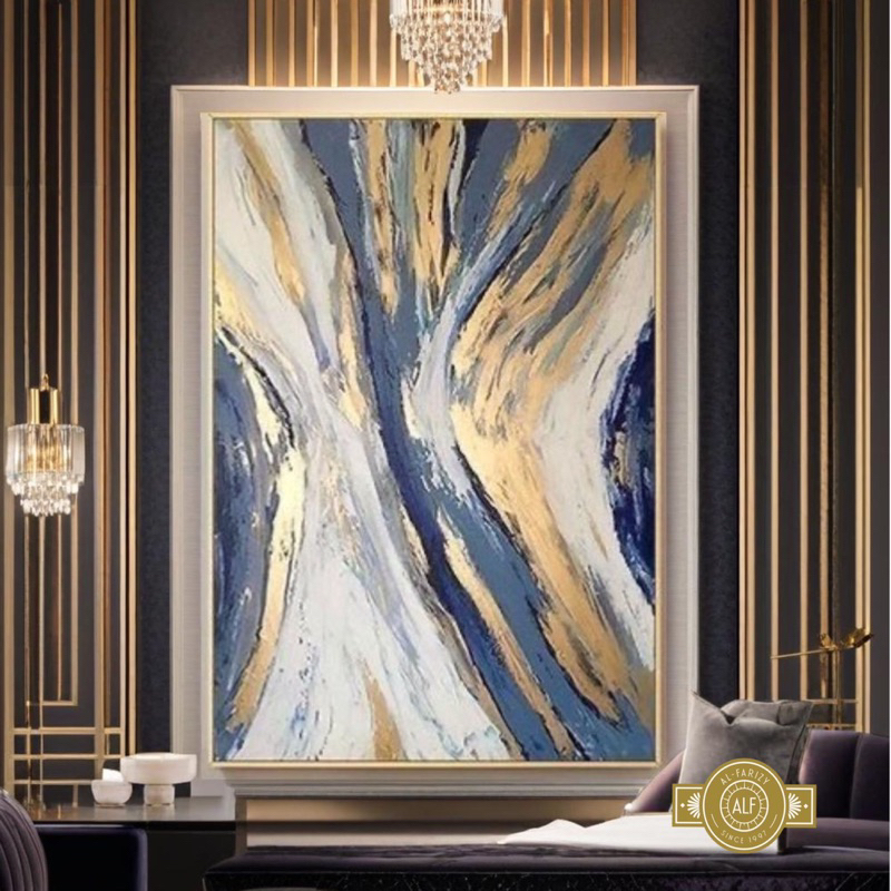 Lukisan Abstrak Gold Lukisan Dinding Aesthetic Hiasan Dinding Dekorasi Dinding