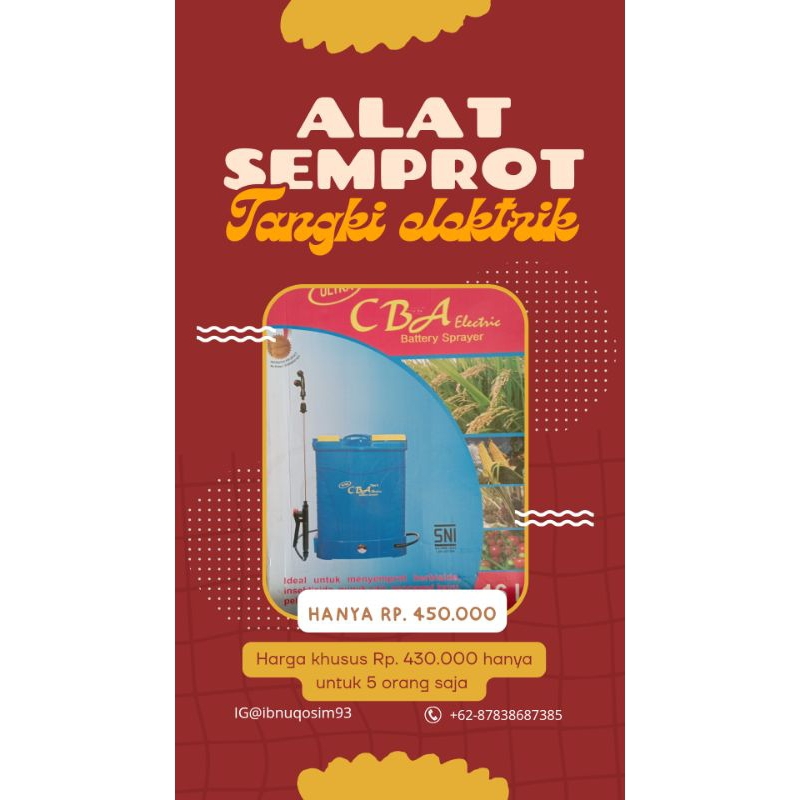 spayer cba elektrik kapasitas 16L tipe 3