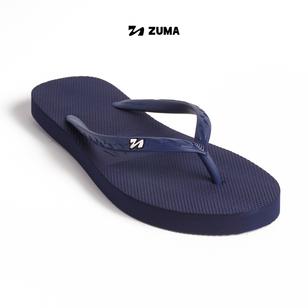 Zuma Women Classic 22 Navy, Sandal Jepit Wanita Karet Polos, Biru Tua