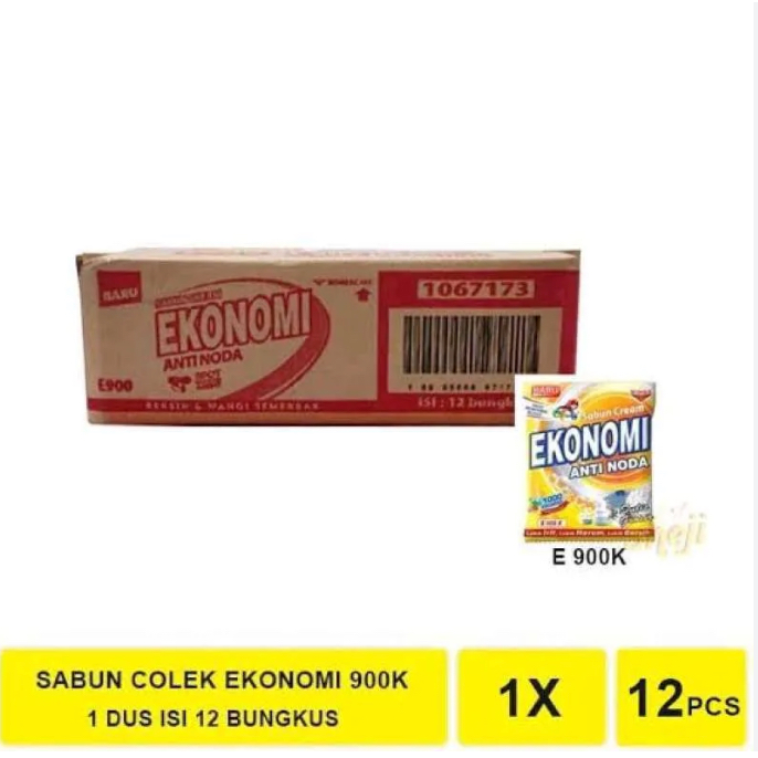 Sabun Colek Ekonomi E900K Dus /Sabun Colek Ekonomi 900K Dus isi 12 Bungkus/Sabun Colek Ekonomi Dus