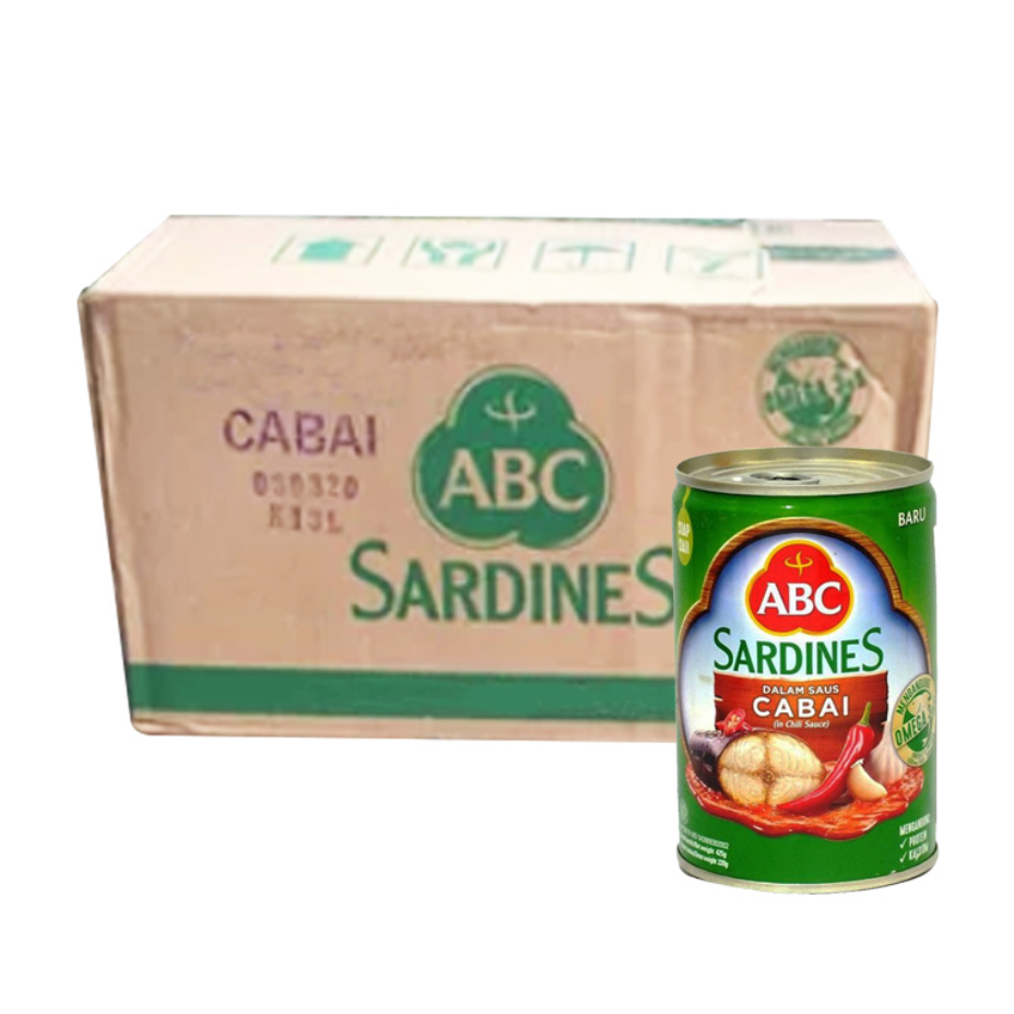 

Sarden ABC Cabai 155kg Dus Isi 60 kaleng / Sarden ABC Cabai 155grm Dus Isi 60 Pcs