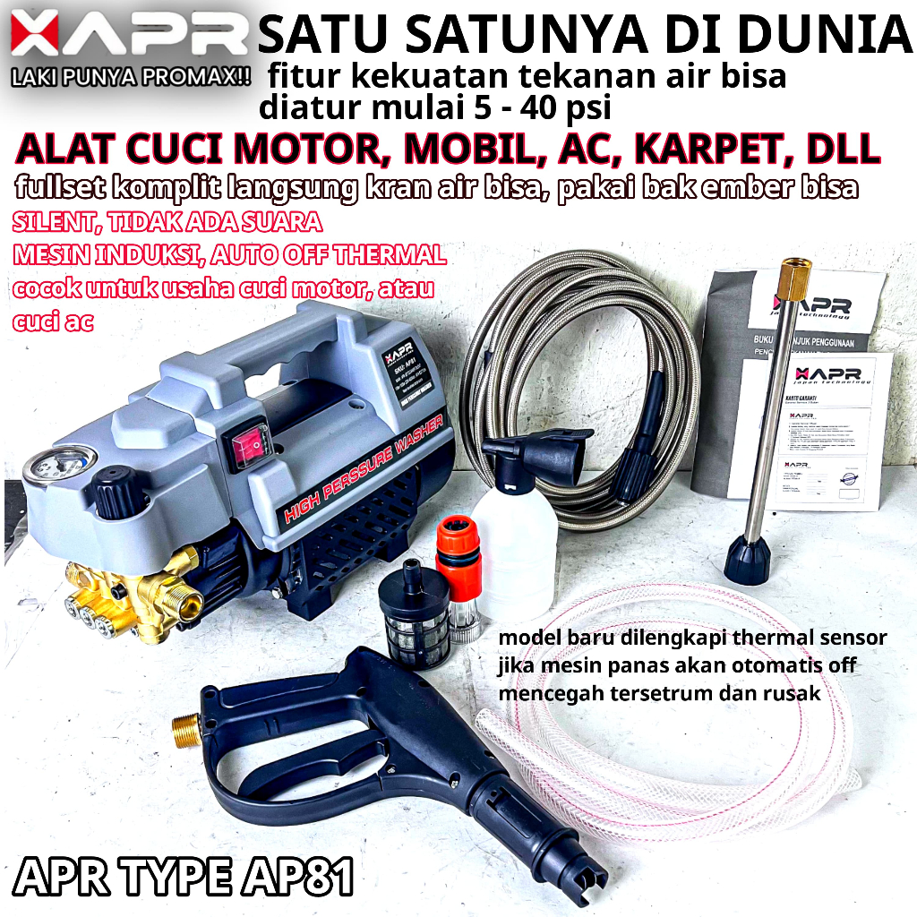 Mesin Jet STEAM SILENT CORDLESS APR JAPAN AP10+ AP81 AP73 garansi 5 tahun mesin cuci motor mobil dll