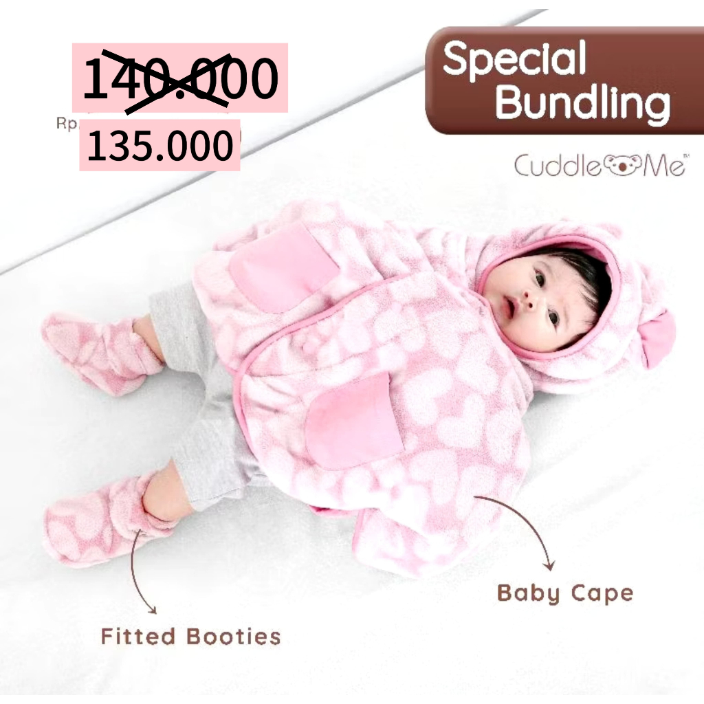 Cuddleme Cuddle Me Paket Bundling Set Baby Cape dan Fitted Booties Bayi Jaket Mantel Anak