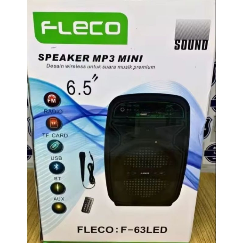 SPEAKER PORTABLE BLUETOOTH  FLECO F-63 LED