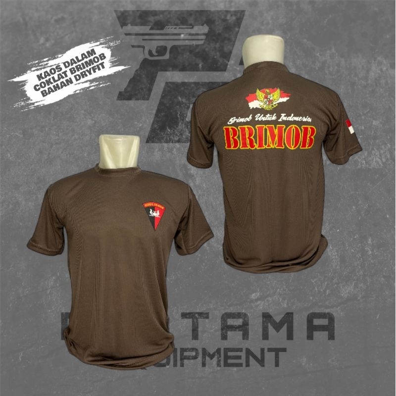 KAOS DALAM COKLAT BRIMOB DRYFIT / KAOS DALAM COKLAT BRIMOB / KAOS DALAM