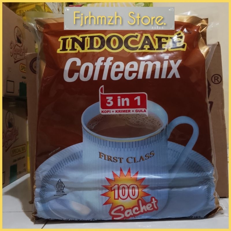 

Indocafe Coffeemix Kopi + Kermer Gula First Class 1 Bag 100 Sachet