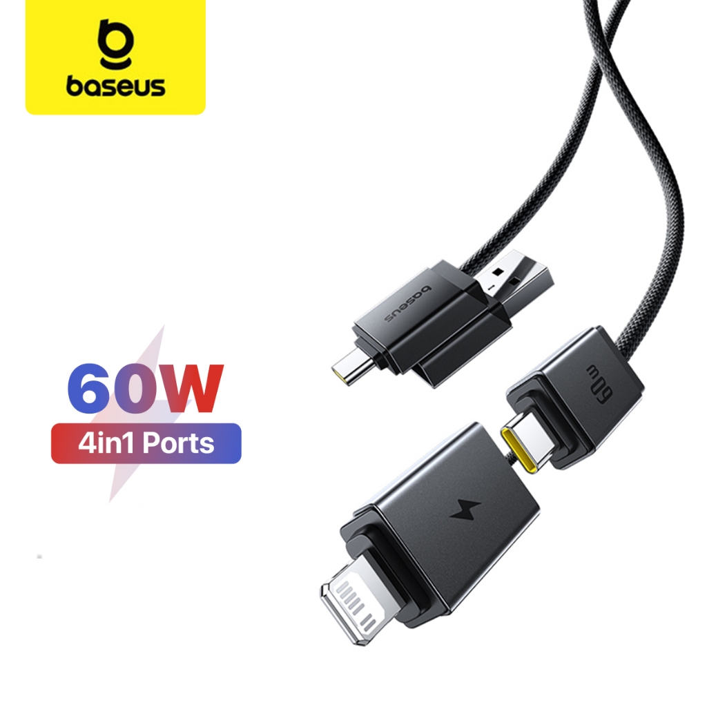Baseus Versatile Kabel Data Magnetic 4 in 1 PD 60W Fast Charging USB Type-C Iphone