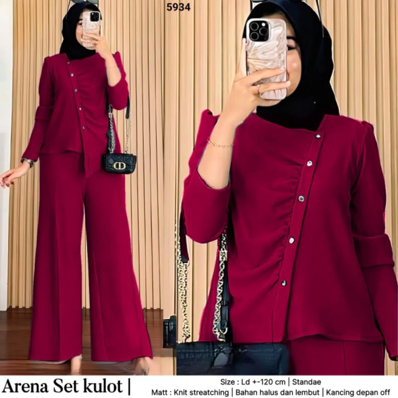 SETELAN RAJUT KULOT SALUR ARENA TERBARU SUPER MEWAH/SETELAN WANITA CELANA KULOT IMPORT PREMIUM