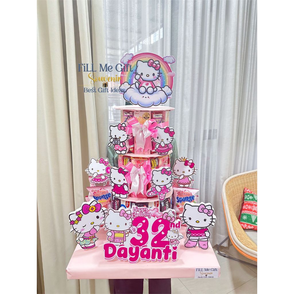 BJ - Hello Kitty Snack Tart Tower Cake Birthday / Kue Cemilan Snack Ulang Tahun