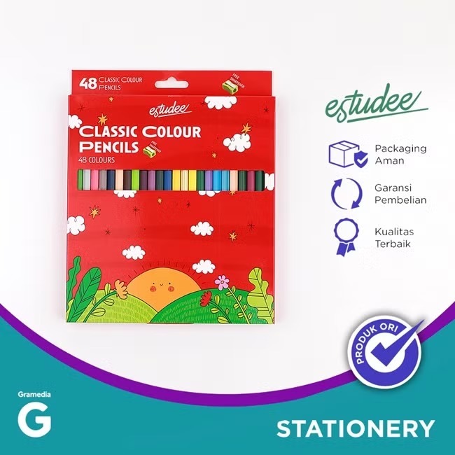 

(Original) Gramedia Pekanbaru - Estudee Classic Color Pencil 48 ES