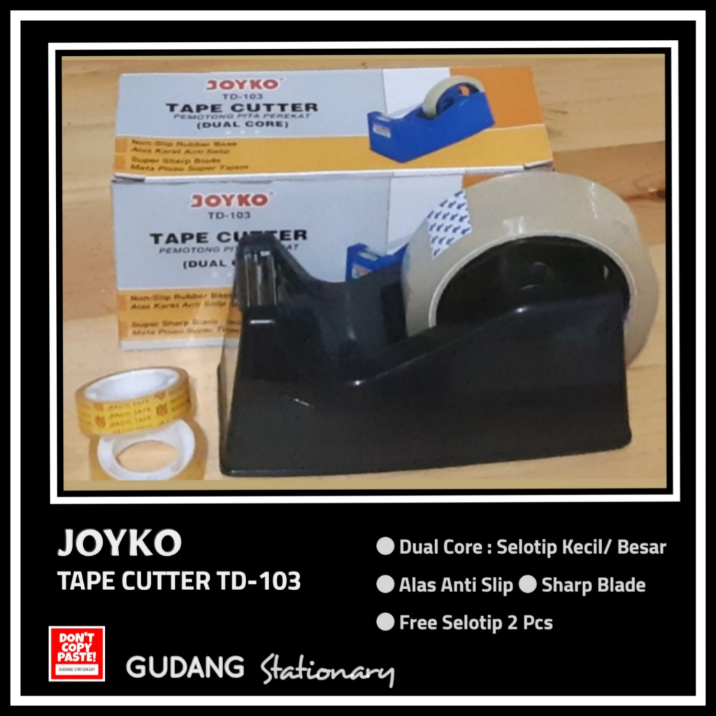 

Tape Cutter Dispenser Dual Core JOYKO TD-103 + Selotip