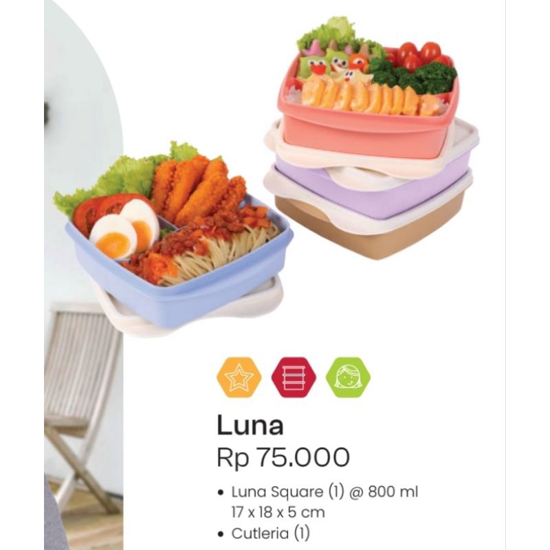 

Moorlife Luna Lunch Set Bekal 1set Random Setara Tupperware