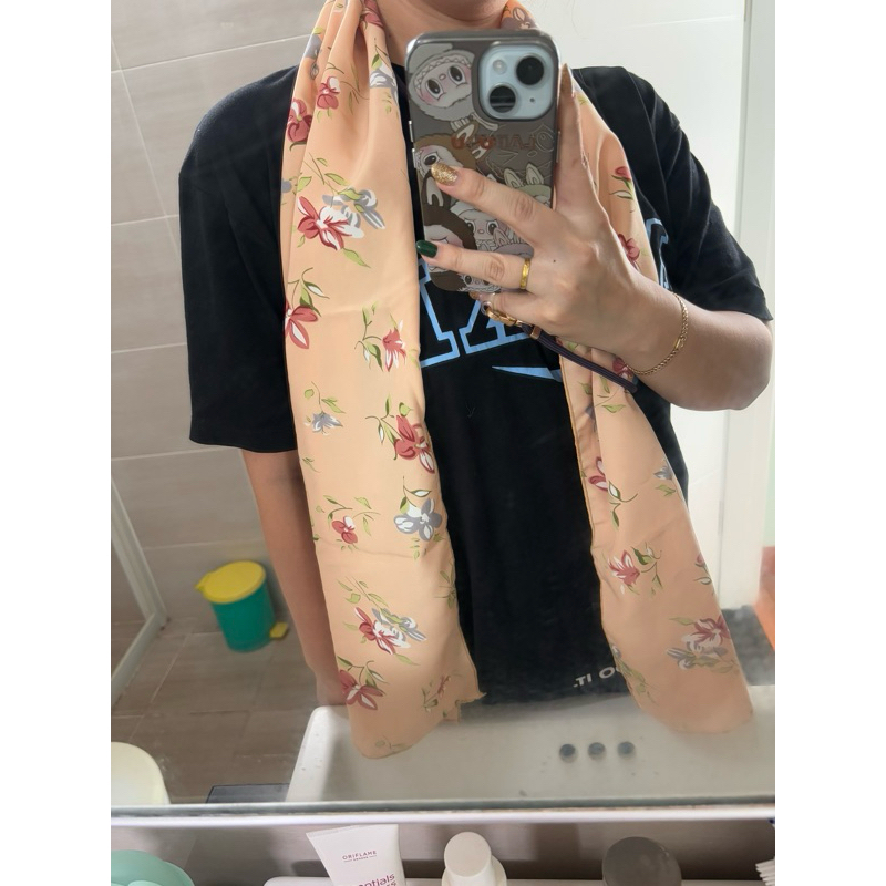 Slayer Syal Wanita Motif Bunga Cantik Aksesoris