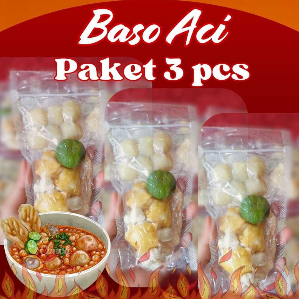 

BASO ACI PAKET 3PCS / boci enak murah sehat kemasan vakum / bakso aci viral khas bandung