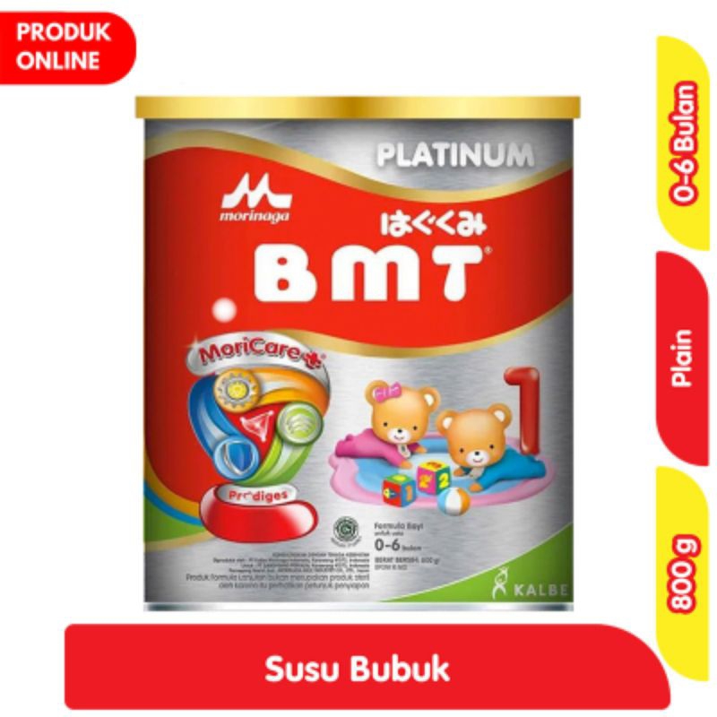 

Morinaga BMT 1 Platinum Susu Bubuk Formula Bayi 0-6 Bulan Plain 800 g