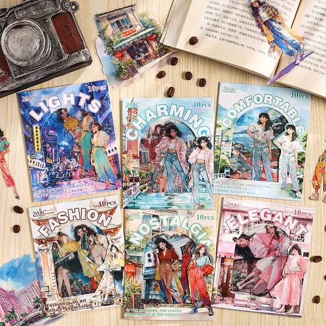 

10pcs/pack Hong Kong rhyme style creative stickers