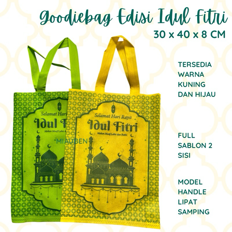 

Goodiebag lebaran 2025 tas souvenir idul fitri 30x40