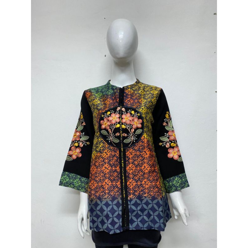 Blouse Batik Terbaru Baju Atasan Wanita Batik Bordir Hits Modern Terlaris Exclusive Baju Casual