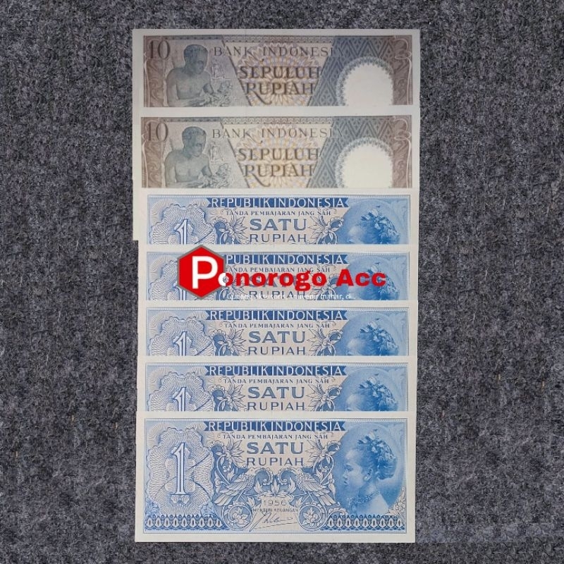 (GRESS/BARU) Paket uang lama 25 Rupiah seri pekerja dan suku bangsa 10 rupiah dan 1 rupiah