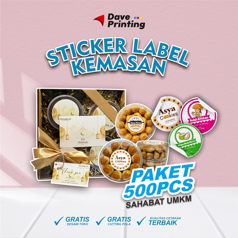 

Stiker kromo kemasan / produk / packing ( paket 500pcs )
