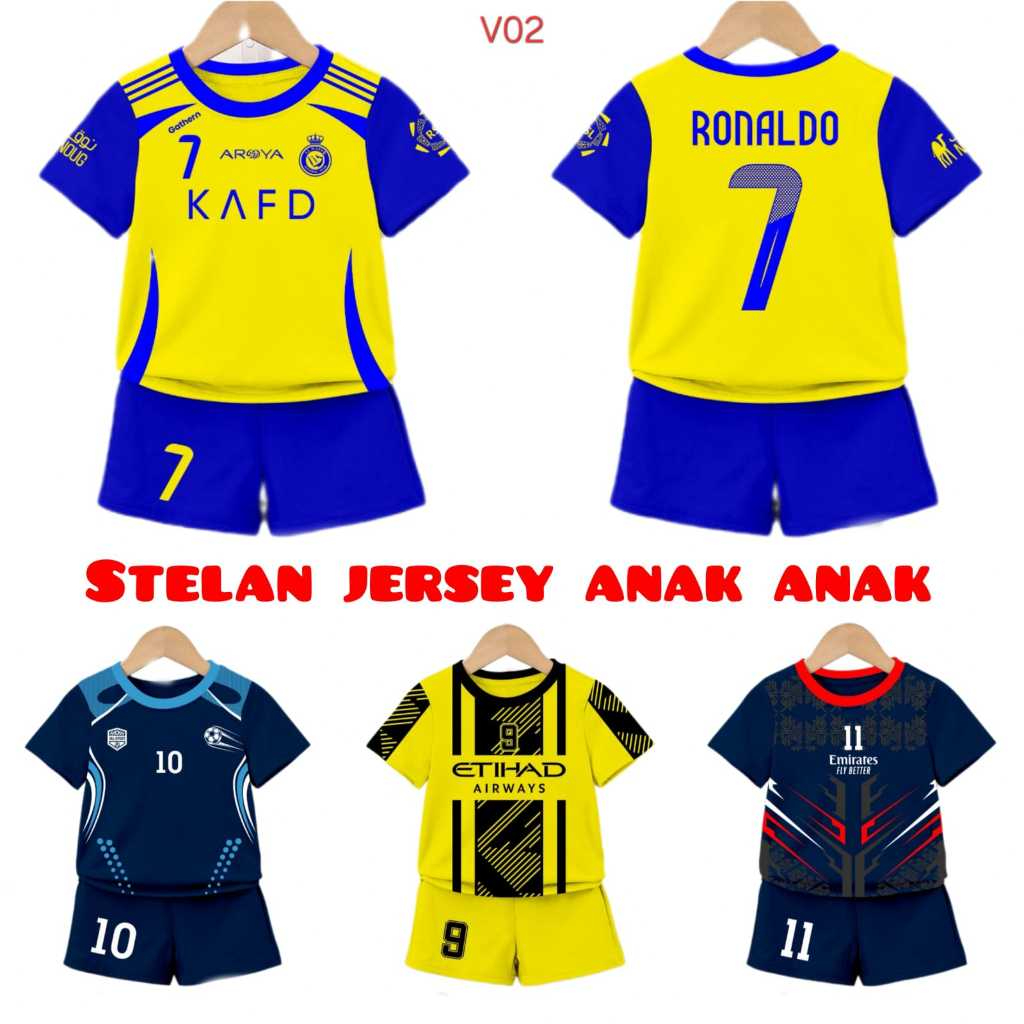 SETELAN JERSEY ANAK-ANAK 1-12 TAHUN BOLA FUTSAL BADMINTON