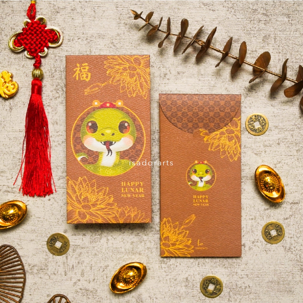 

10pcs Angpao Imlek Premium 2025 Ular Snake Hong Bao Amplop Uang Angpau Sincia CNY - Long