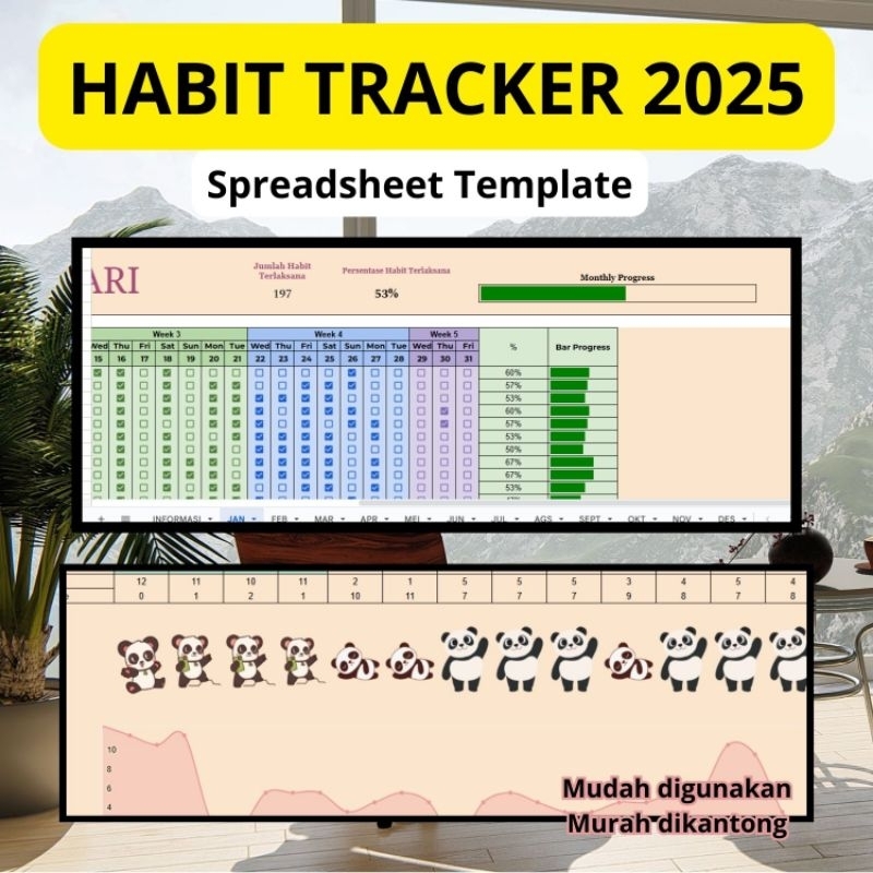 

HABIT TRACKER 2025-CUTE PANDA