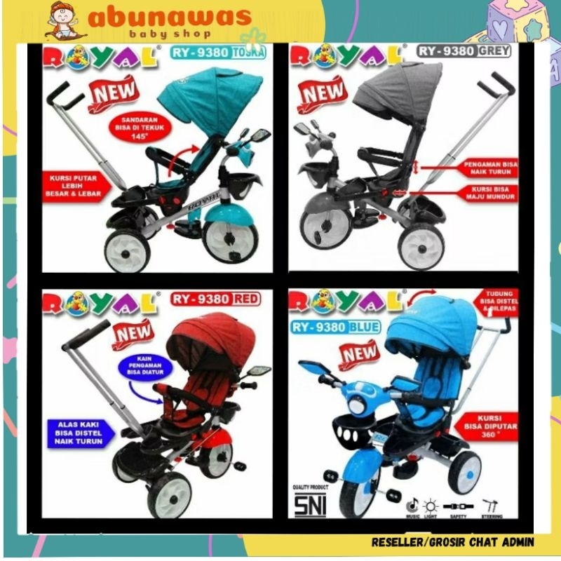 Sepeda Anak Roda 3 Tiga Royal RY 9380 / RY 8580 CP / RY 8578 C / RY 8579 / RY 8378 / RY 6580/9590 Se