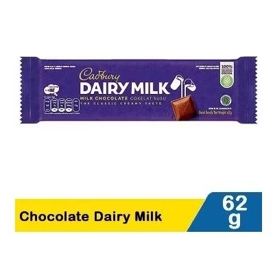 

cadbury dairy milk cokelat 62gr