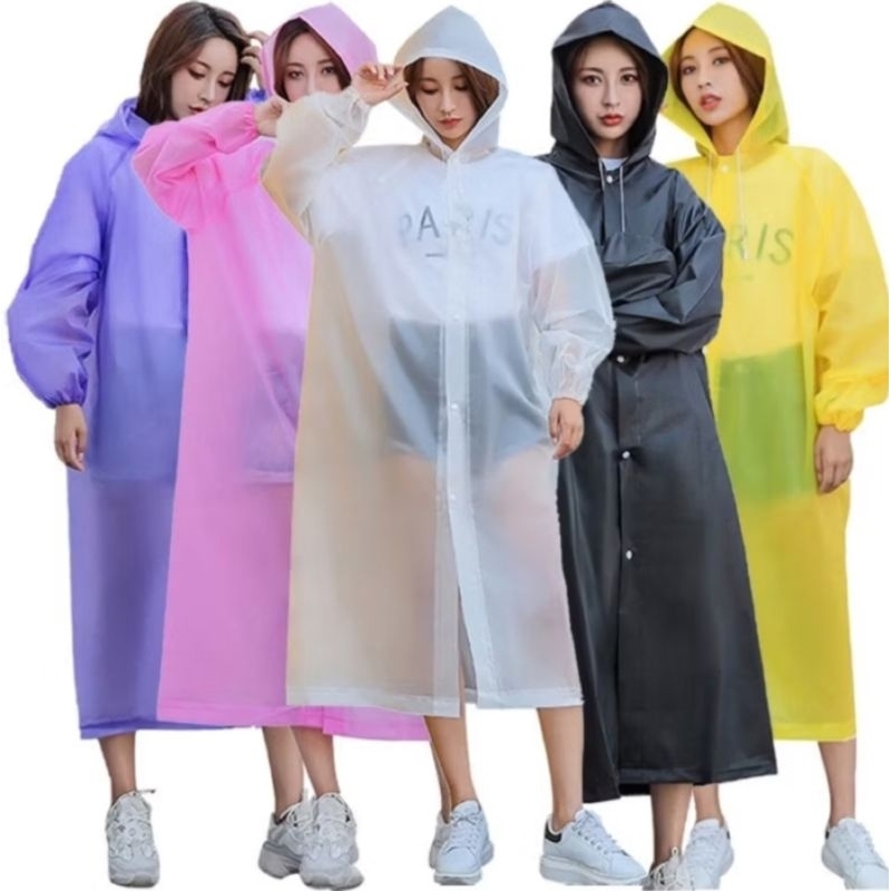 JAS HUJAN HOODIE TERUSAN EVA PONCO RAINCOAT LENGAN PANJANG MODEL JUBAH