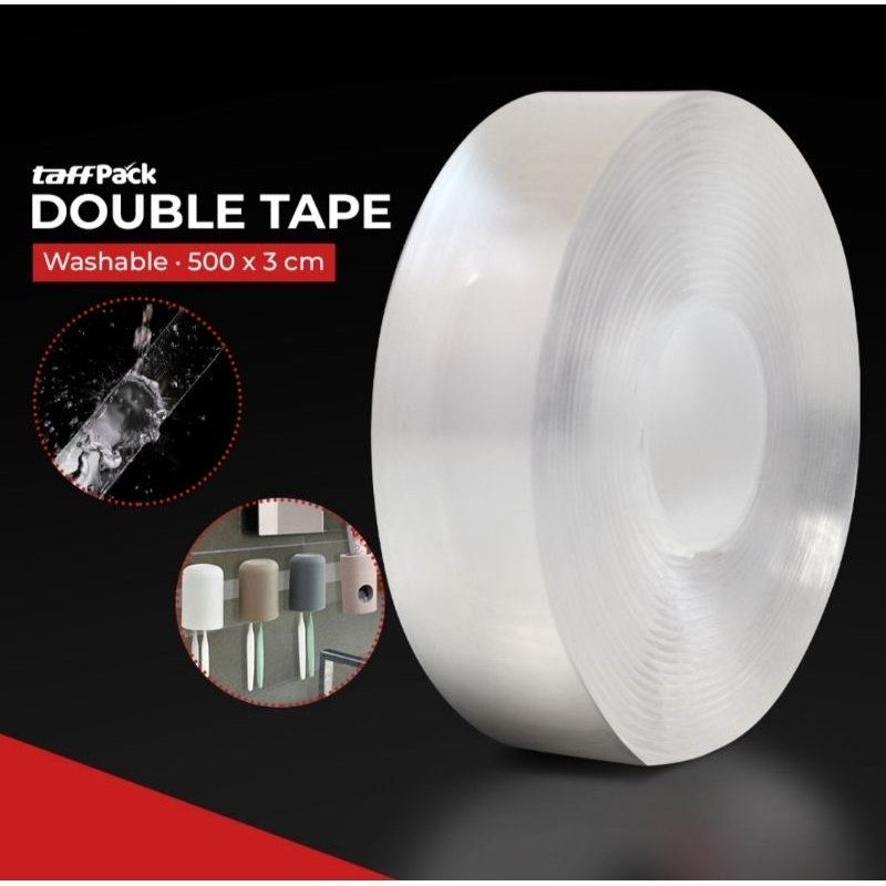 

Double Tape Perekat No Trace Adhesive Washable Sticker 500x3cm - J007 - Transparent