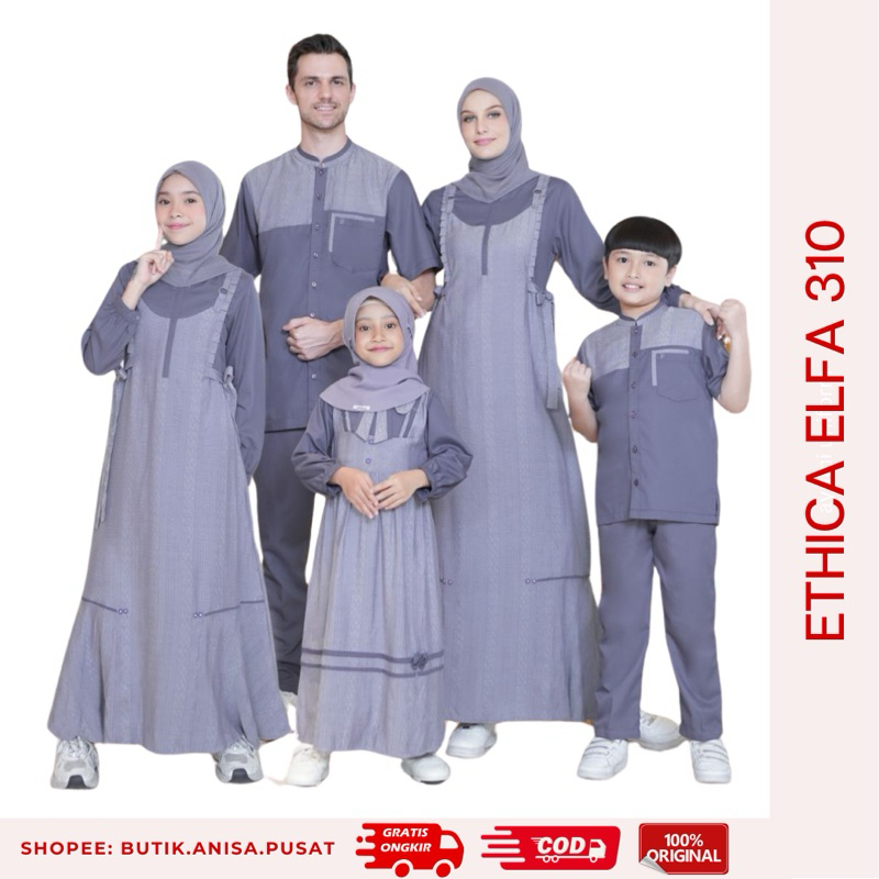 ETHICA ELFA 310 ASTER PURPLE Sarimbit Keluarga 2025 Gamis Ayumi 538 Ayumi Kids 49 Koko Kahfi 361