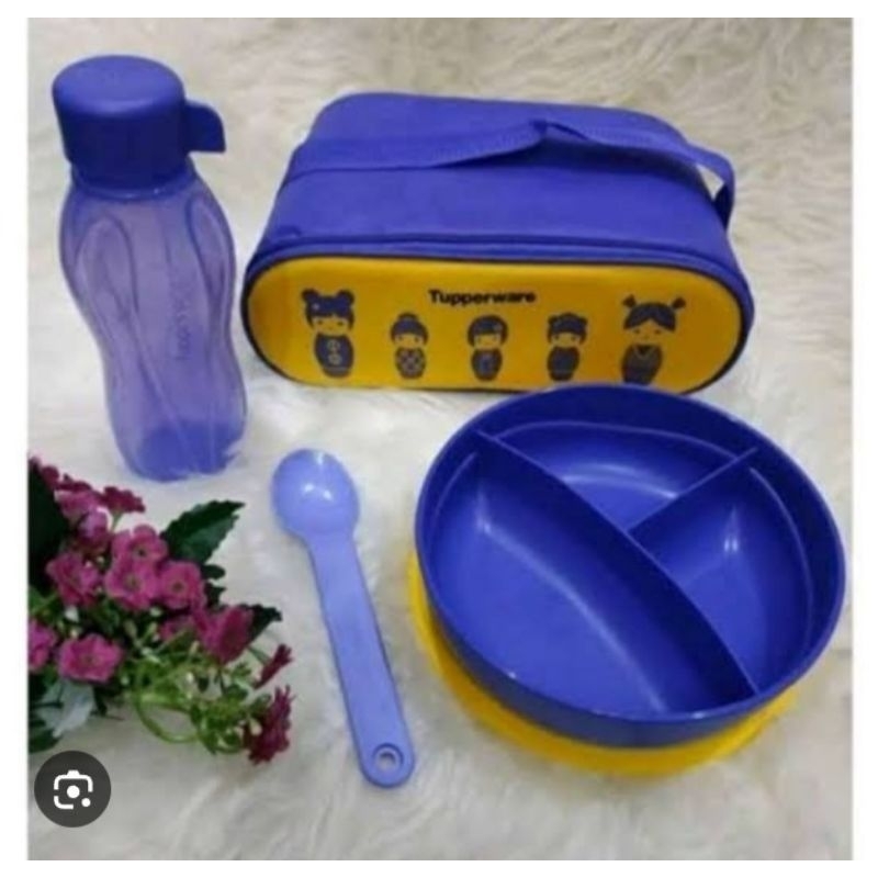 Baru !! Doll lunch set ungu tupperware