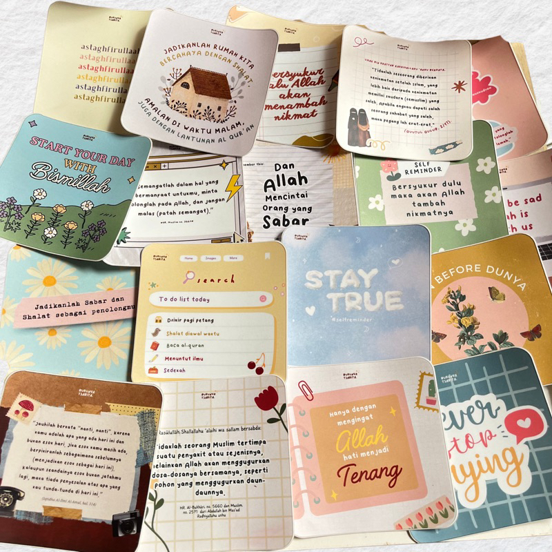 Stiker Mini Islamic Sunnah Quotes Ayat Hadits for tumbler buku jurnal islam sticker aesthetic