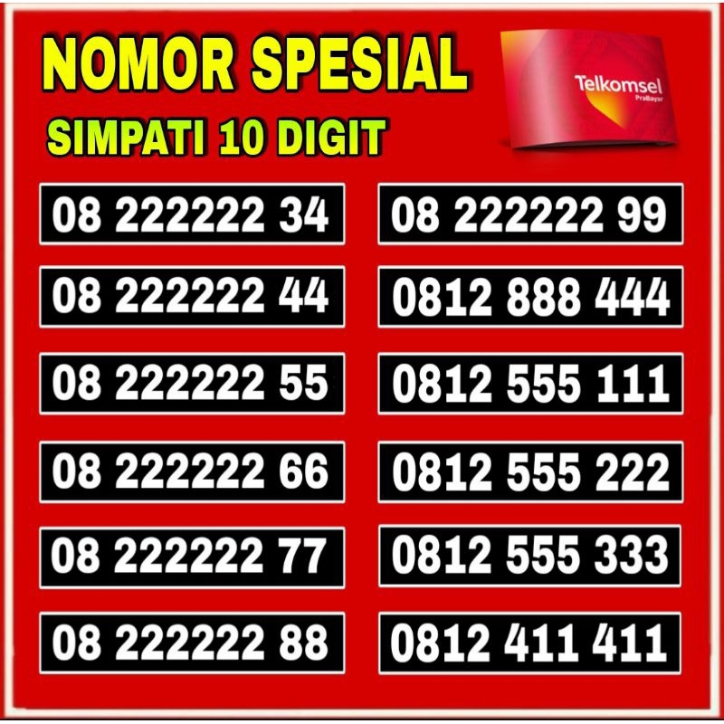Nomor Cantik Simpati 10 Digit - Kartu Perdana Telkomsel Simpati 10 Digit