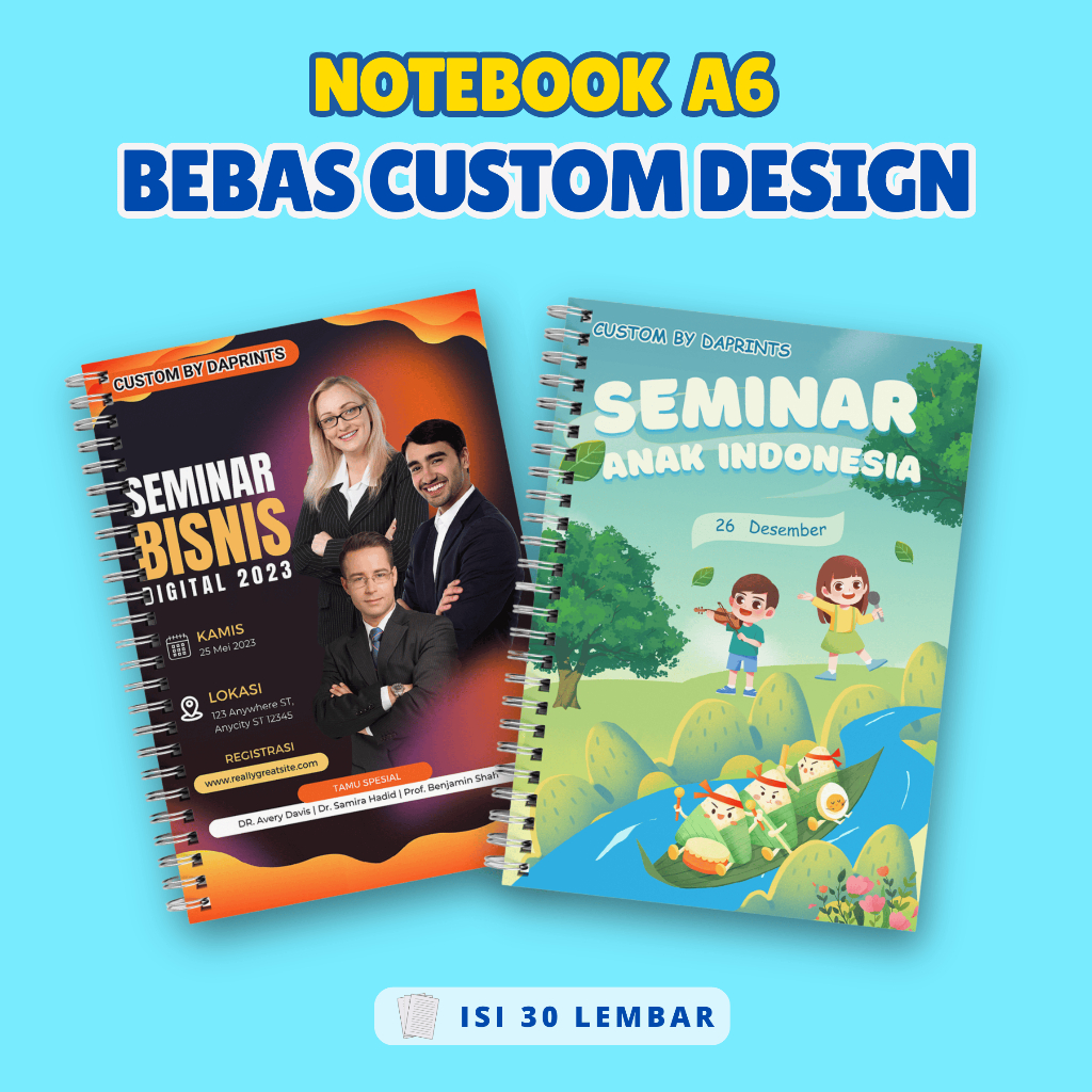 

Buku A6 Bebas Custom Design | Notebook A6 Spiral | NOTEBOOK SPIRAL NOTES A6 CUSTOM COVER (30 lembar)
