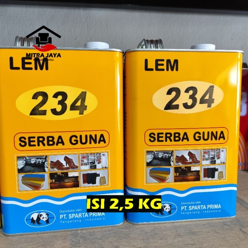 Lem Kuning 234 HPL Lem Vinyl Kulit HPL 234 Lem HPL Kuning 2,5 Liter Lem Karpet 234 Lem Kulit