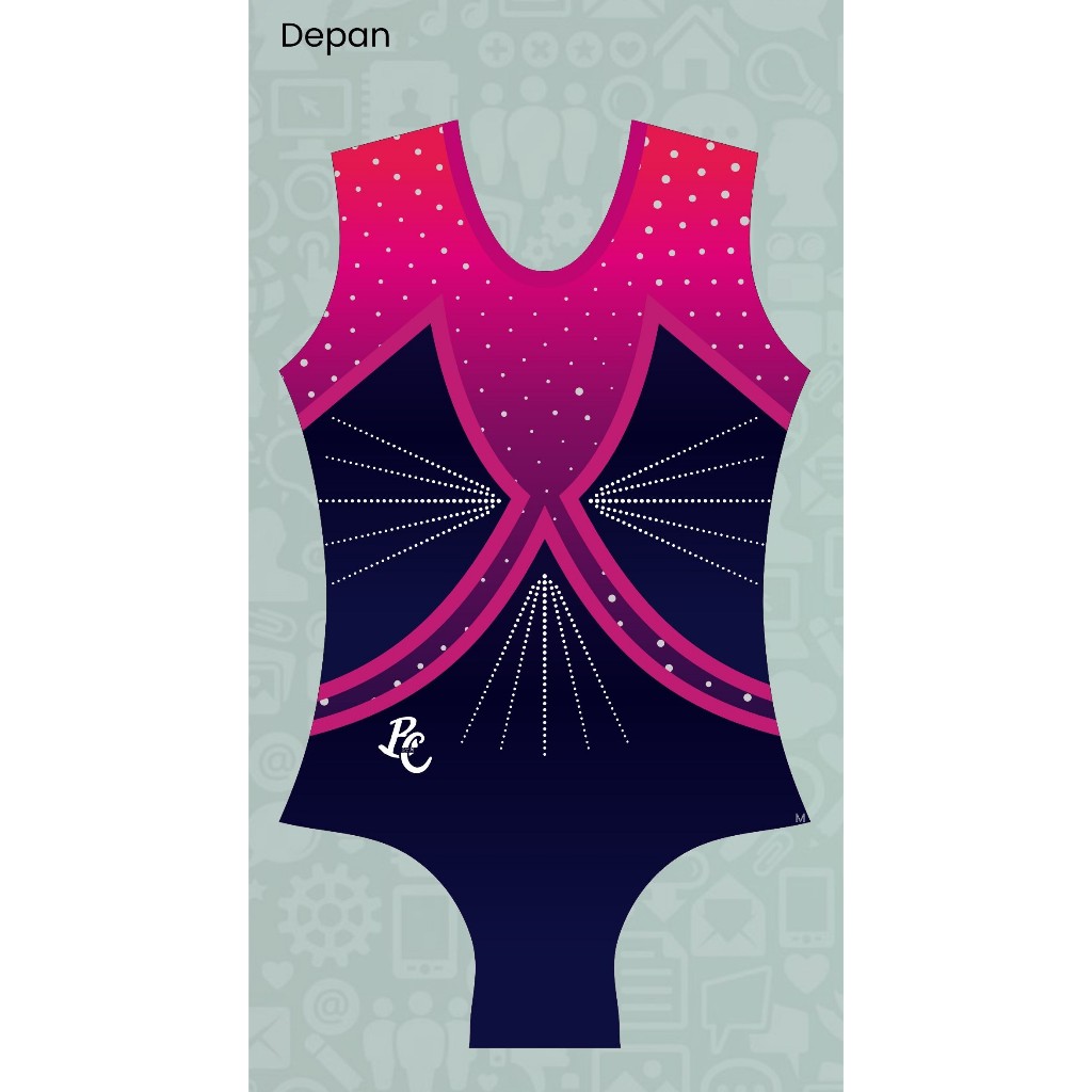 Leotard Gymnastics Anak Black Pink // Kostum Gymnastics Anak // Baju Senam Artistik