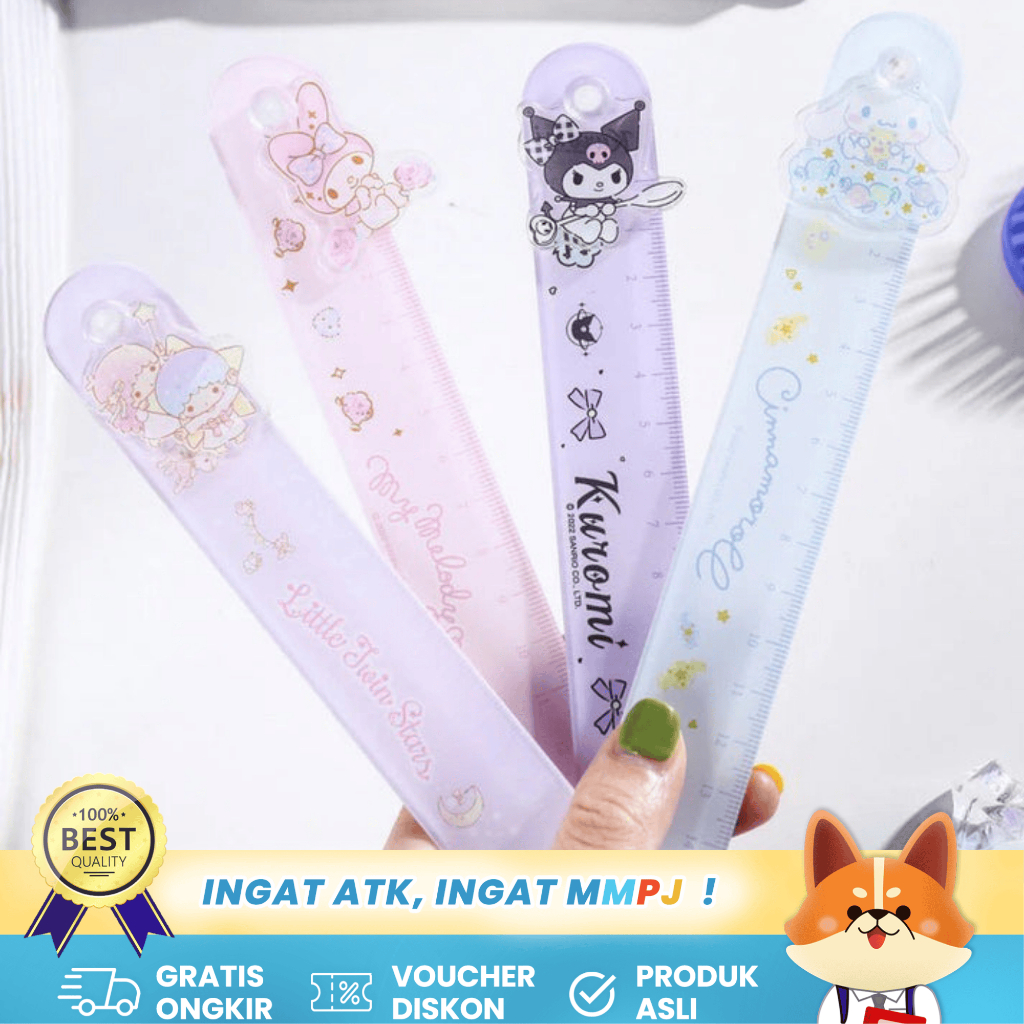 

Joytop Penggaris Karakter Sanrio 15 Cm Kuromi My Melody Cinnamoroll Original Licensed