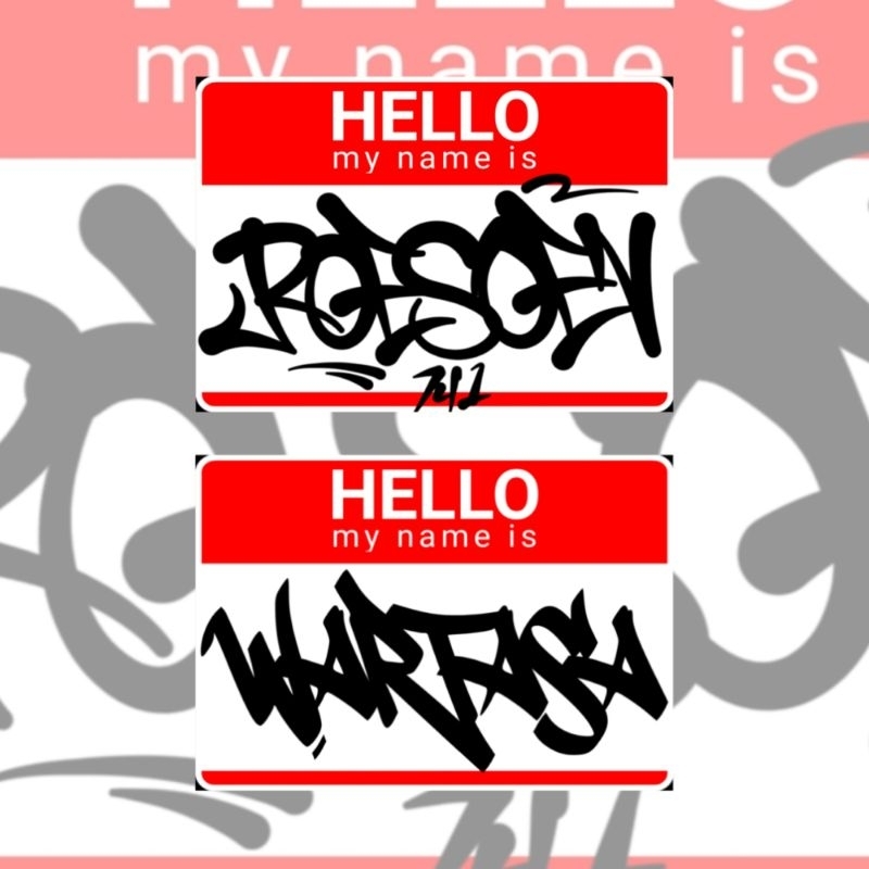 

(30 pcs) Stiker custom tagging helo my name is