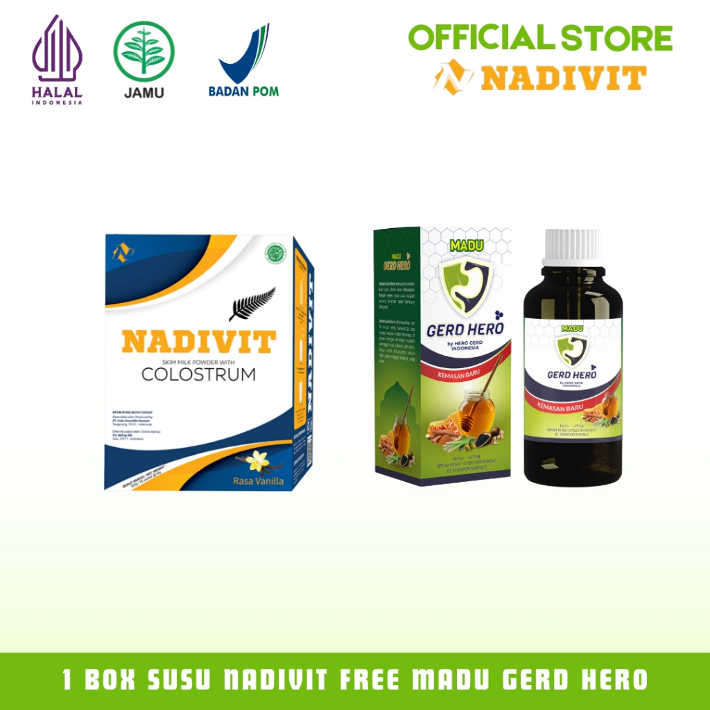 

NADIVIT - 1 Box Susu Colostrum Nadivit Untuk Stroke Free Madu Gerd Hero