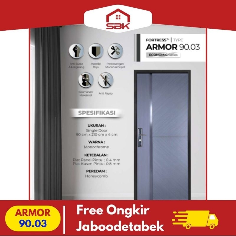 Pintu Baja | Pintu Rumah | Pintu Fortress 90x210 Armor 90.03