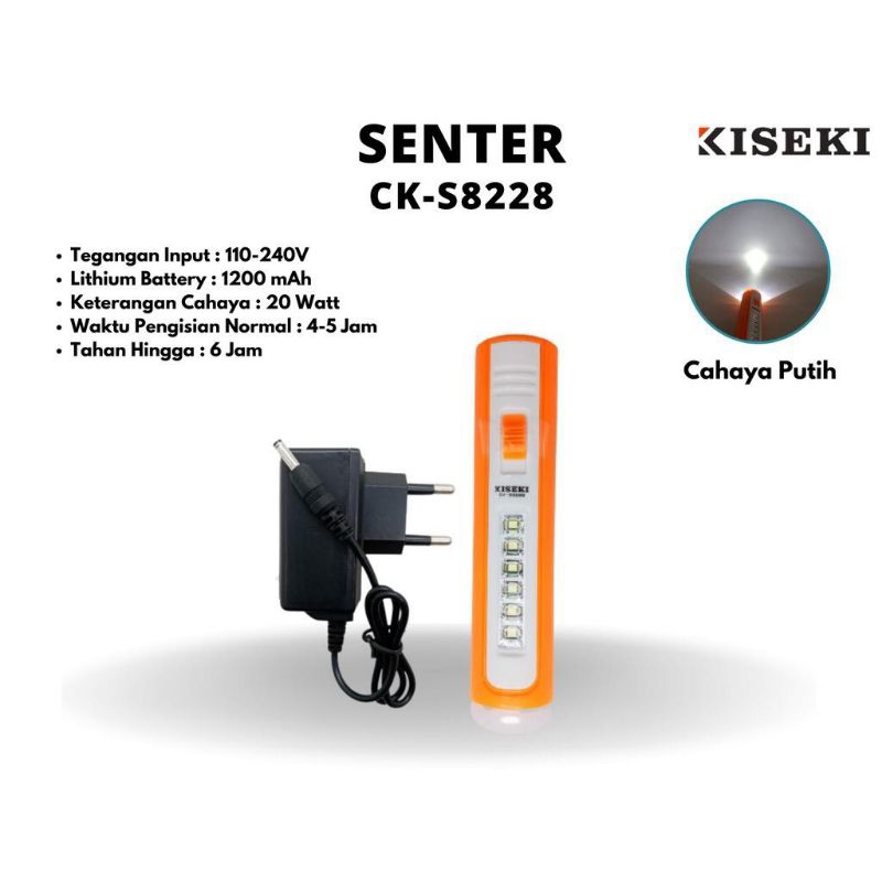 Kiseki Senter CK-S8288 Senter Tangan Rechargeble Emergency Led Light Super Bright