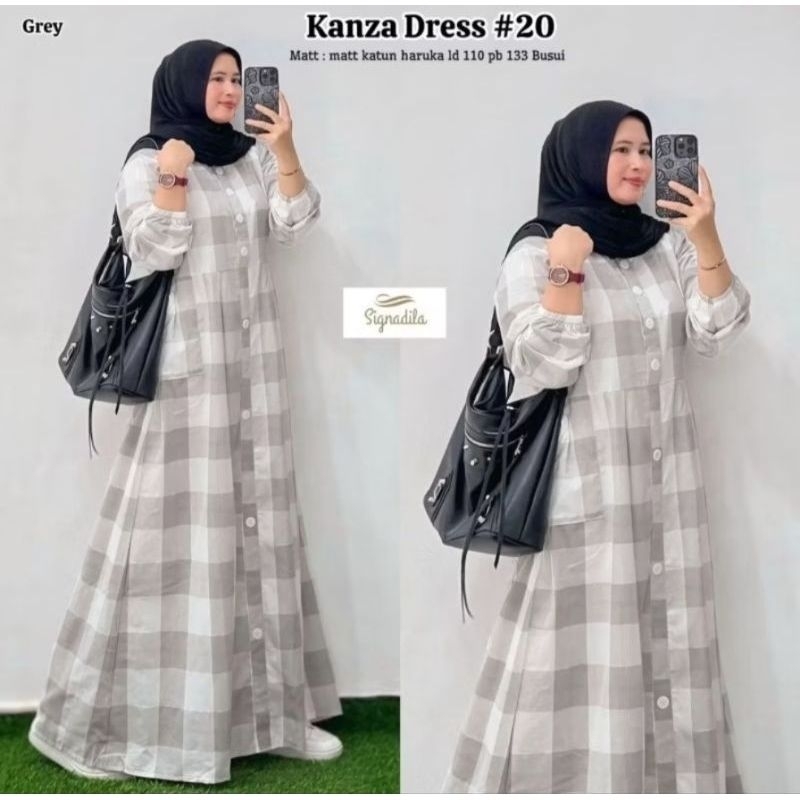 Kanza Dress #20 gamis kotak katun haruka busui