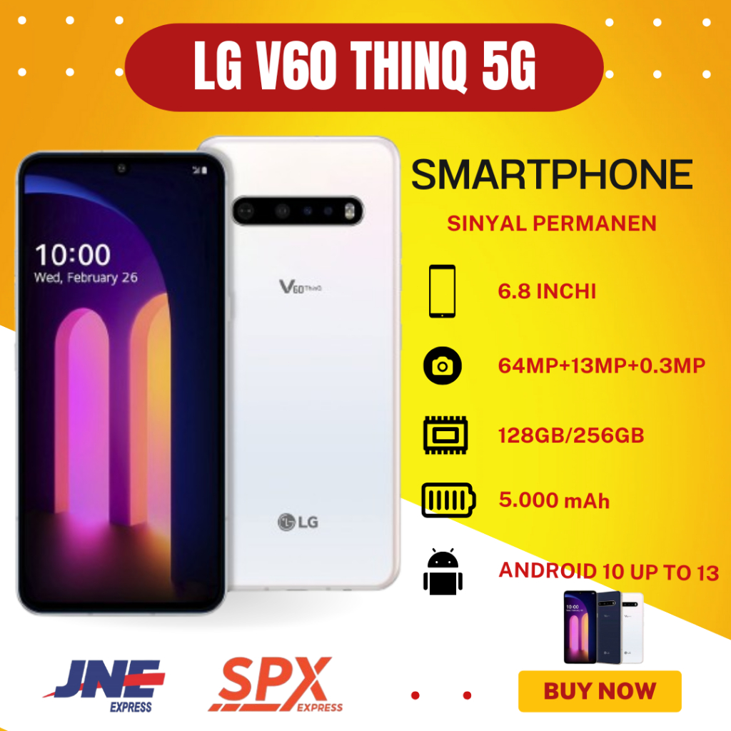 SINYAL PERMANEN LG V60 THINQ 5G RAM 8 ROM 128GB/256GB SECOND ORIGINAL DUAL SIM MULUS LIKE NEW