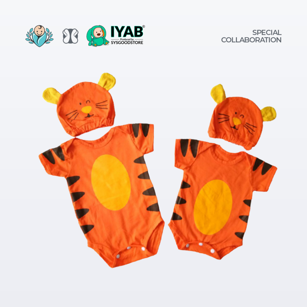 BAYIKU.ID X IYAB baju bayi jumper bayi harimau katun unisex