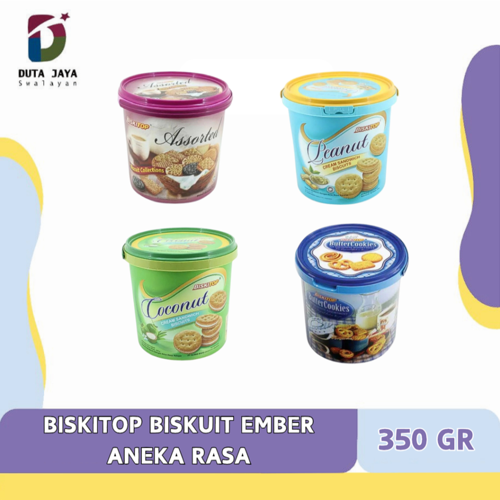 

Biskitop Toples 320 - 370 Gr Biskuit Assorted, Butter Cookie, Choco Chips, Coffee Caramel, Flower Cookies, Lemon Crackers, Coconut Sesame, Butter Caramel, Butter Cookies Toples 260 gr, Black Cherry Cookies // Kaleng Bulat Coconut, Peanut