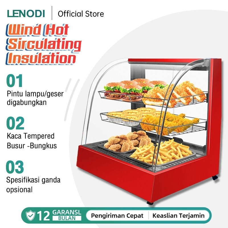 LENDOI Rak Isolasi Dan Penyimpanan Segar Multifungsi Lemari Pemanas Vertikal Suhu Konstan Roti Tart 