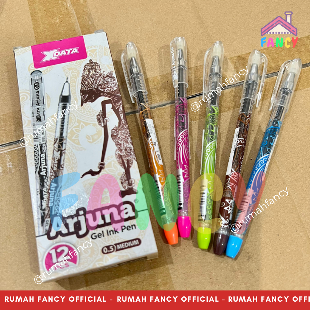

[GROSIR] 1 LUSIN isi 12 PCS Pulpen X-DATA ARJUNA BATIK Tinta HITAM / Bolpen / Ballpoint / Ballpen Gel buka tutup 0.5 mm